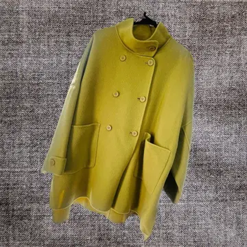 더블 브레스트 코트 옐로우 그린