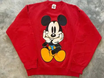 90s Disney 빈티지 Mickey & Co 맨투맨 파랑 빵 미키