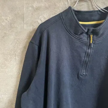 00년대 캐터필러 기업 맨투맨 하프 지퍼 블랙