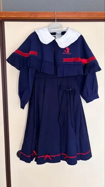 SNBL x 백설공주 원피스 네이비 걸리시 양산형 셋업