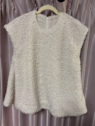 미라 오웬 패브릭 디자인 벌룬 튜닉 화이트