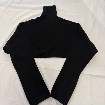 르쉘 블루 리브 편직 하이넥 스웨터 블랙 36