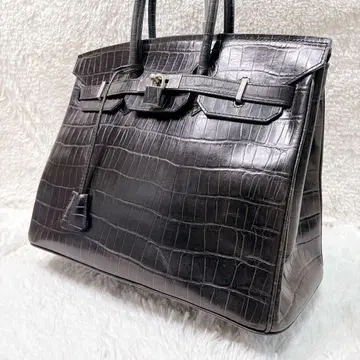 악어 엠보싱 자물쇠 켈리백 핸드백 블랙 검정 A4