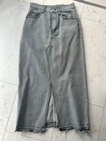 그레이 진즈 원단 타이트 스커트 M 사이즈