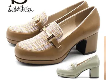 키다리 아저씨 펌프스 로퍼 체크 무늬