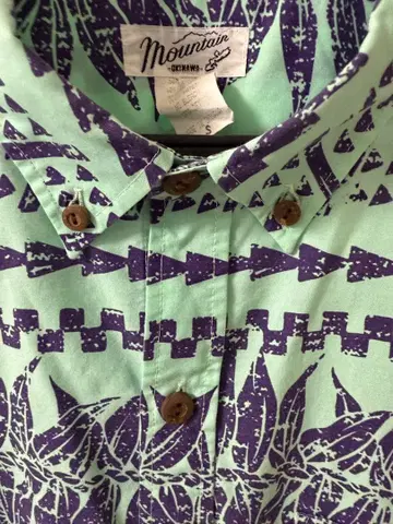 Mountain 알로하 셔츠 반팔 S 민트 그린