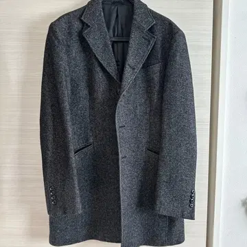 그레이 체스터 코트 울 혼방