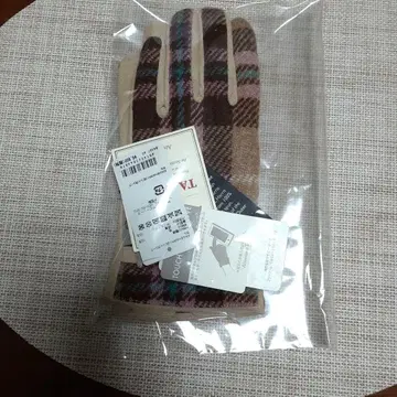 애프터눈 티 리빙 해리스 트위드 장갑 그로브 밀크티 핑크