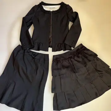 미사용 Xmiss 블랙 셋업 프릴 2way 스커트 졸업식 입학식