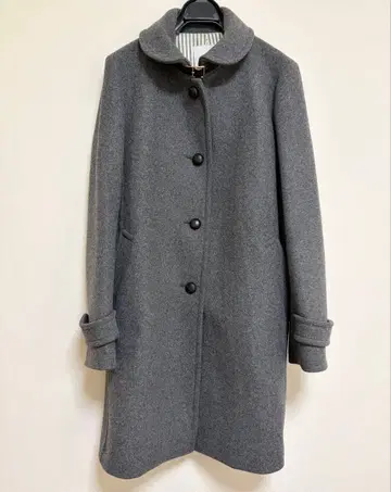 매킨토시 철학 싸개 버튼 스탠드 칼라 멜톤 코트