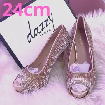 데이지스토어 아키라키라 오픈토 펌프스 24cm 캬바쿠라 펌프스