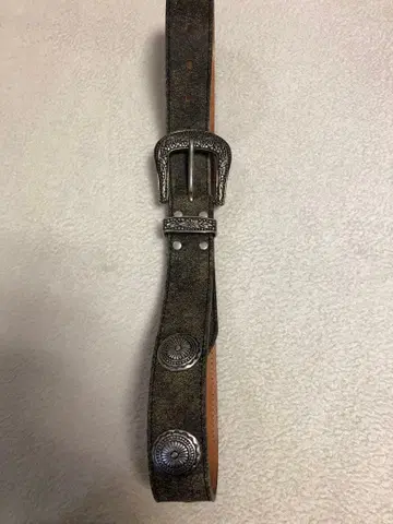 천연 가죽 웨스턴 벨트 스터드 벨트 콤초 벨트 남성용 약 100cm