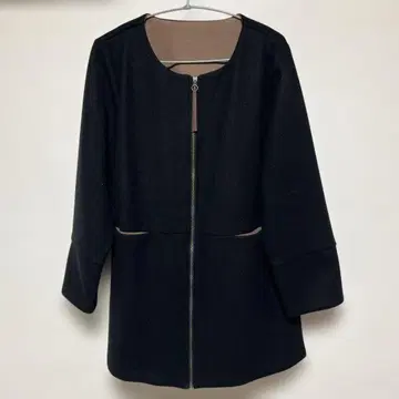 노카라 자켓 블랙 7부 소매