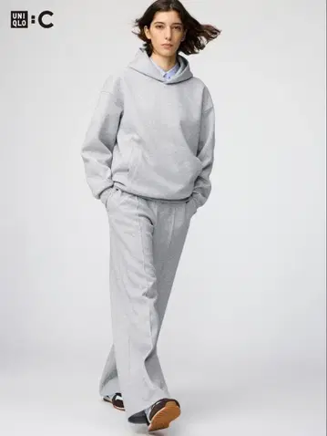 유니클로 C 와이드 스웨트 팬츠 M (긴 길이)