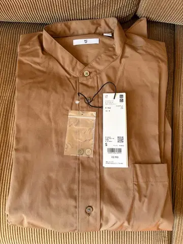 새상품 유니클로 +J 수피마 코튼 오버 사이즈 스탠드 카라 셔츠 S