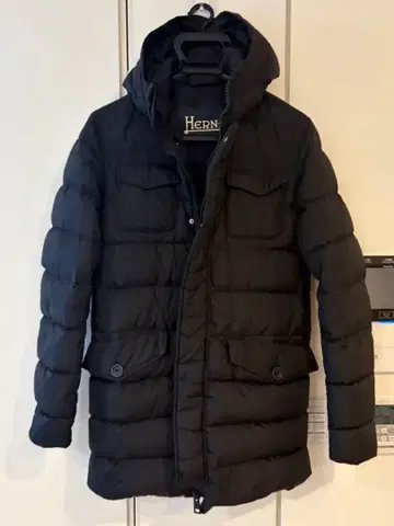 [새상품급] 헤르노 폴라텍 herno 다운 코트 블랙 48