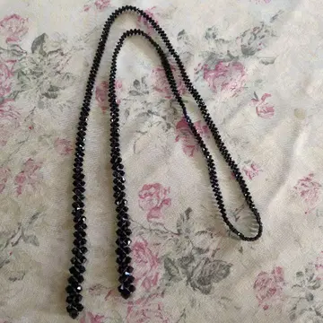 블랙 크리스탈 비즈 목걸이