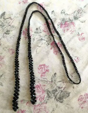 블랙 크리스탈 비즈 목걸이