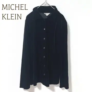 미쉘클랑 벨루어 셔츠 긴팔 깔끔한 블랙 이토킨 무지