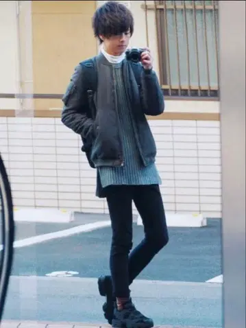 STUDIOUS 리브 편직 니트 그레이