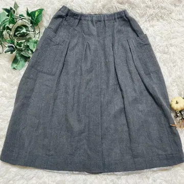 GIANNI GIUDICE 플레어 스커트 그레이 36