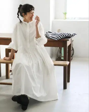 서울리 하치미츠도 하얀 원피스 L 사이즈 코튼