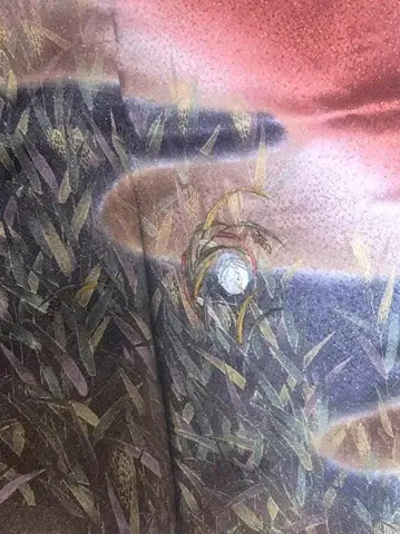 벼이삭 문양 호몬기? 쓰케사게? 기모노 착용 연습이나 리메이크 원단으로