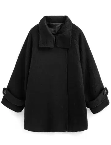 그레일 샤기 코트 블랙 새상품 미사용품 택 포함