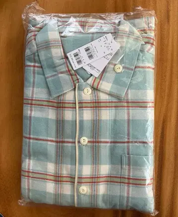 [ 미개봉 새상품 ] 키드 블루 남성용 플란넬 타탄 체크 긴팔 파자마 M