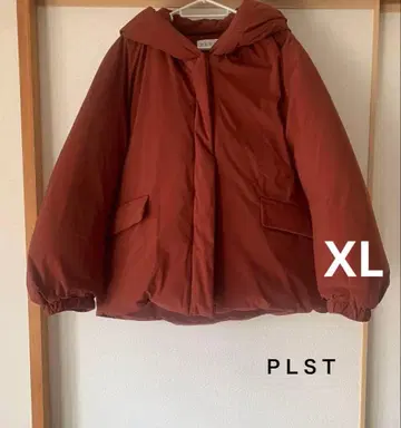 PLST 후드 부착 숏 다운 자켓 LL