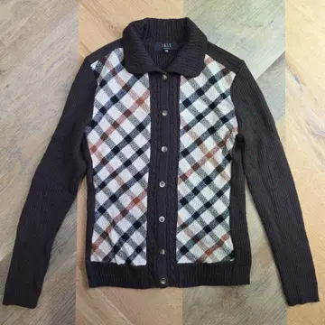 DAKS 체크 무늬 가디건 38 새상품급 여성용 니트 y57