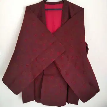 버건디 꽃무늬 자수 겉옷