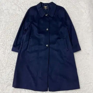 넘치는 고급스러움 캐시미어 100% 롱 코트 네이비 일본제