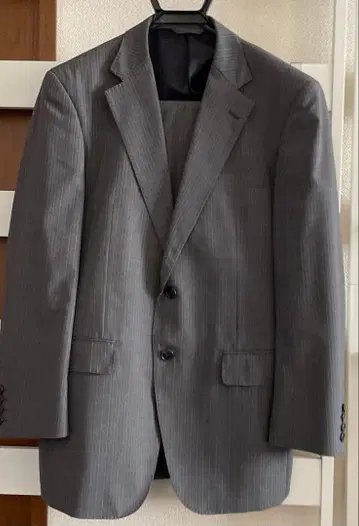 블랙, 그레이 스트라이프 비즈니스 정장 2벌 세트