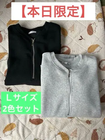 시마무라 rumi Lutique 하프 지퍼 풀오버 2색 세트 L