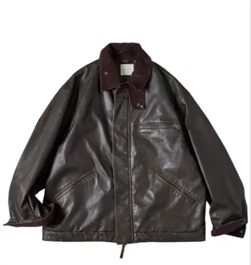 FREAK'S STORE 다크 브라운 가죽 오버 사이즈 자켓