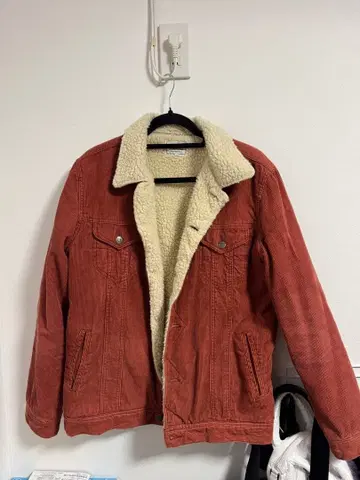 [ 새상품급 ] 코듀로이 보아 자켓 남성용 L 벽돌 레드