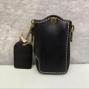 5연 가죽 키케이스 스마트 키케이스 키링 남성용 천연 가죽 소가죽 블랙