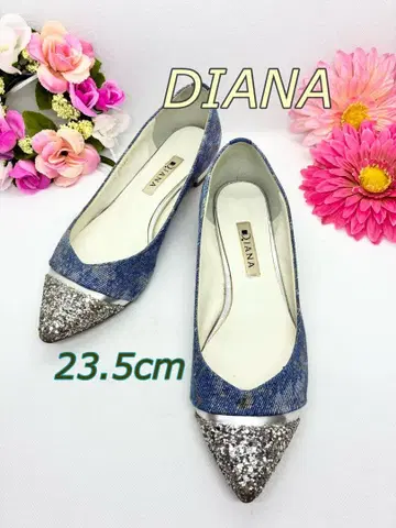 DIANA 데님 글리터 플랫슈즈