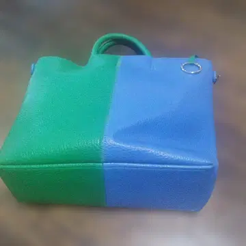 두 가지 색 토트백 (녹색과 파랑)