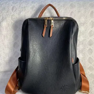 블랙 소가죽 백팩