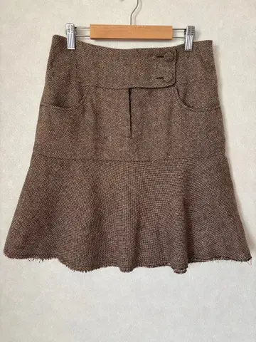 빈티지 브라운 트위드 스커트 빈티지 구제 의류