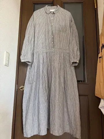 TROIS 린넨 스트라이프 셔츠 원피스 긴팔