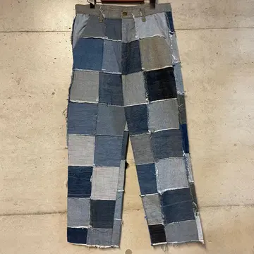 y2k 재구축 그런지 패치워크 데님 팬츠