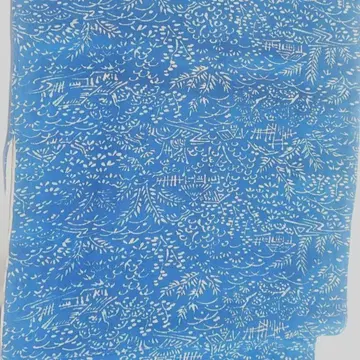 산수 문양 파란색 코몬 기모노 착용법 연습이나 리메이크 원단으로