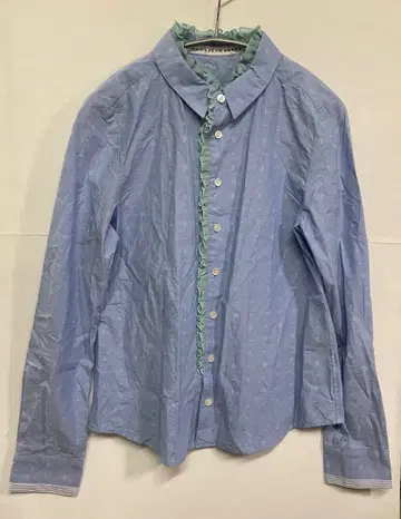 [ SUNAO KUWAHARA ] 프릴 긴팔 셔츠 블라우스 디자인 레이스