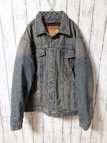 GAP 올드 갭 보아 데님 자켓 안감 보더 색빠짐 G