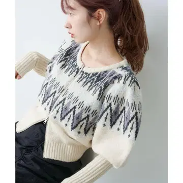 [ 새상품 ] 노르딕 ZIP 가디건 화이트 Kastane 카스타네 니트