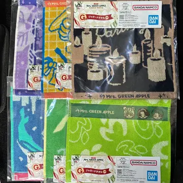 Mrs. GREEN APPLE 6장 세트 제일복권 자카드 타월 컴프