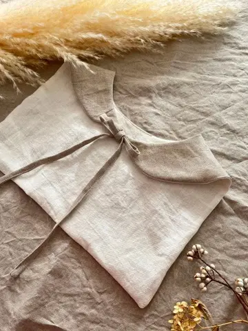 샘플 탈착식 옷깃 둥근 카라 & 세일러 카라 린넨 트윌..*